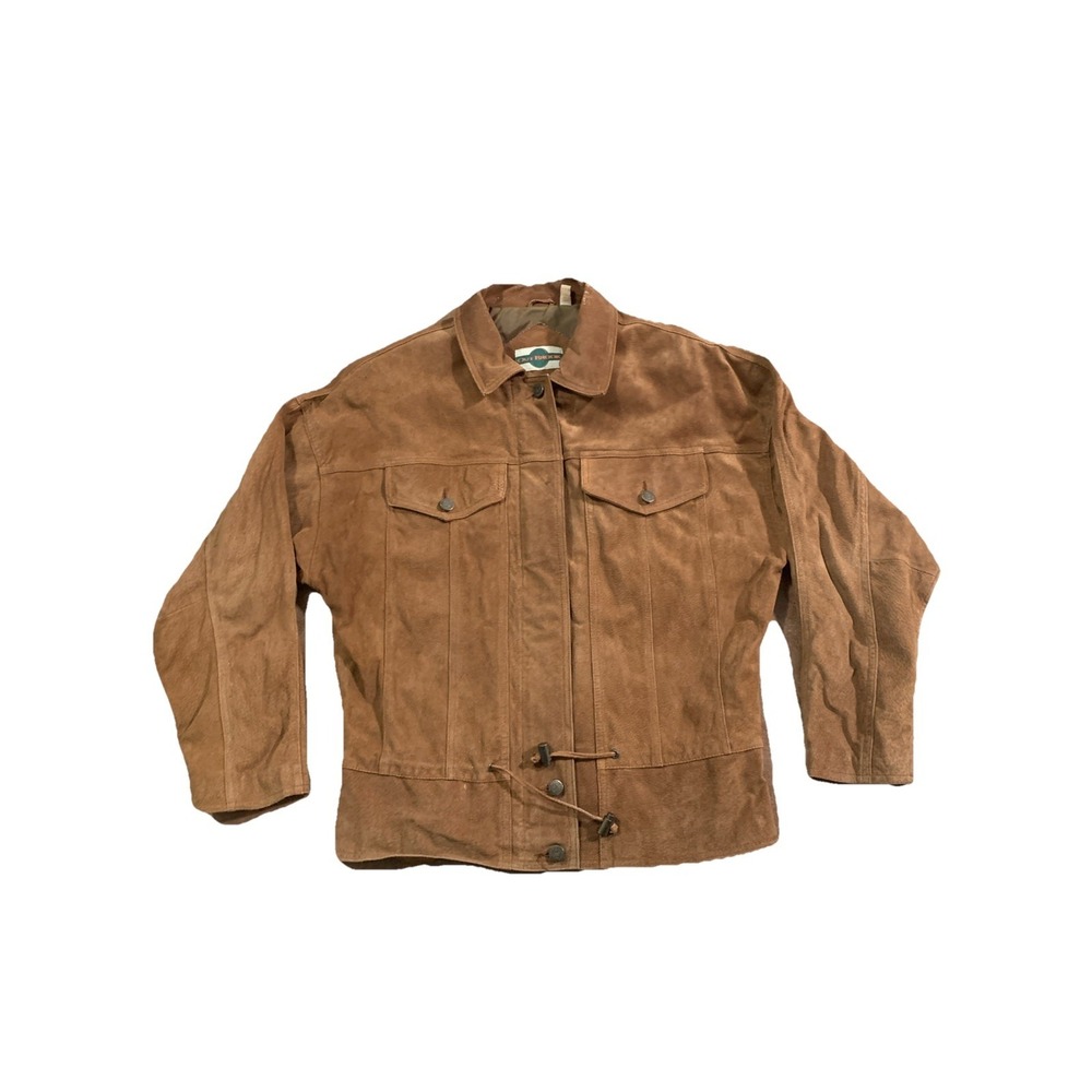 Vintage OUT BROOK Suede Trucker Jacket Women's Medium Brown Western‎ Rodeo Boho